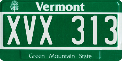 VT license plate XVX313