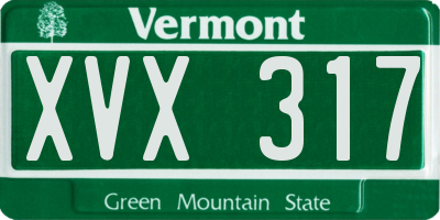 VT license plate XVX317
