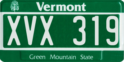 VT license plate XVX319