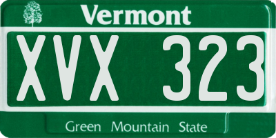 VT license plate XVX323