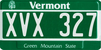 VT license plate XVX327