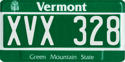 VT license plate XVX328