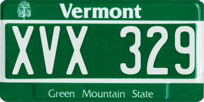 VT license plate XVX329