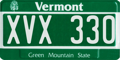 VT license plate XVX330