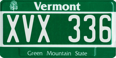 VT license plate XVX336