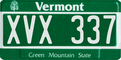 VT license plate XVX337