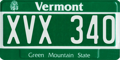 VT license plate XVX340