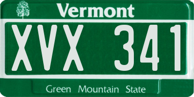 VT license plate XVX341