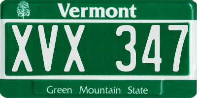 VT license plate XVX347