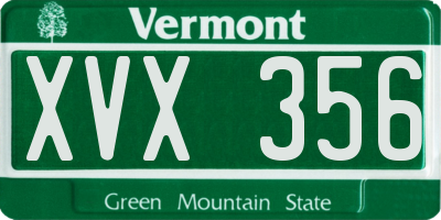 VT license plate XVX356
