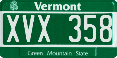 VT license plate XVX358