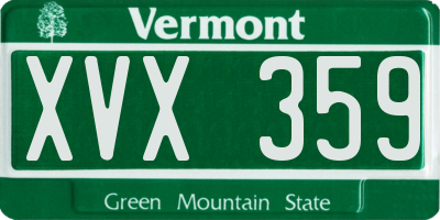VT license plate XVX359