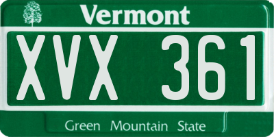 VT license plate XVX361
