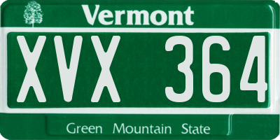 VT license plate XVX364