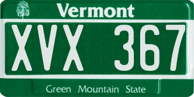 VT license plate XVX367