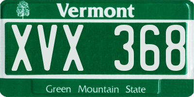VT license plate XVX368