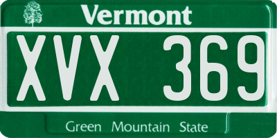 VT license plate XVX369