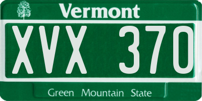 VT license plate XVX370