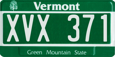 VT license plate XVX371
