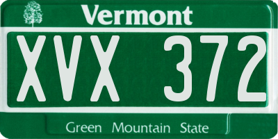 VT license plate XVX372