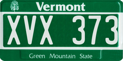 VT license plate XVX373