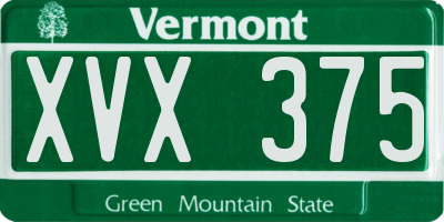 VT license plate XVX375