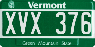 VT license plate XVX376