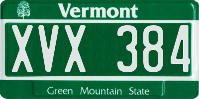 VT license plate XVX384