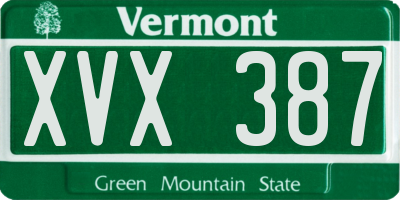 VT license plate XVX387