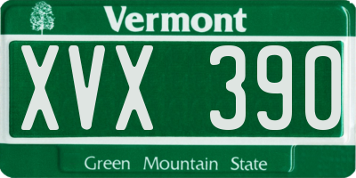 VT license plate XVX390