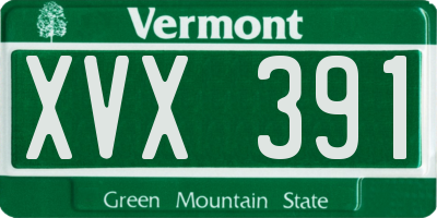 VT license plate XVX391