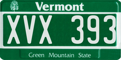VT license plate XVX393