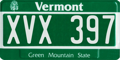 VT license plate XVX397