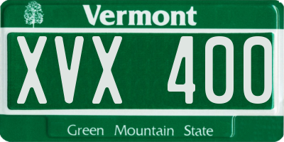 VT license plate XVX400