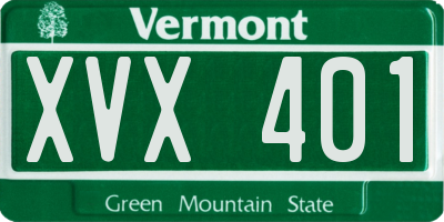 VT license plate XVX401