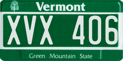 VT license plate XVX406
