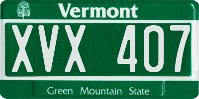VT license plate XVX407