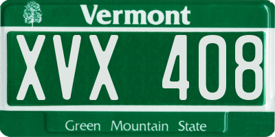 VT license plate XVX408