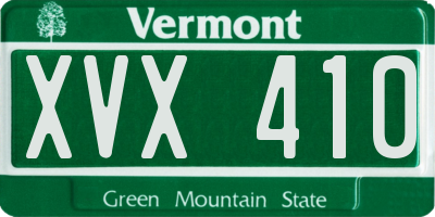 VT license plate XVX410