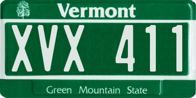 VT license plate XVX411
