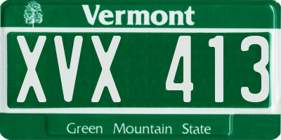 VT license plate XVX413