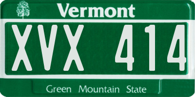 VT license plate XVX414
