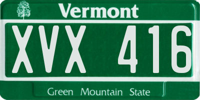 VT license plate XVX416