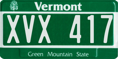 VT license plate XVX417