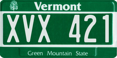 VT license plate XVX421