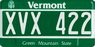VT license plate XVX422