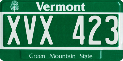 VT license plate XVX423