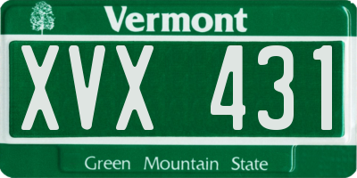 VT license plate XVX431