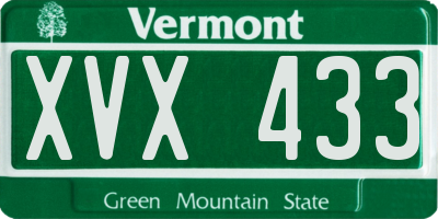 VT license plate XVX433