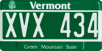 VT license plate XVX434